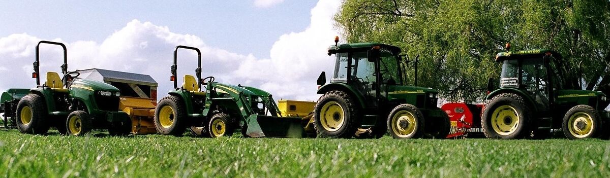 Tractors lined up